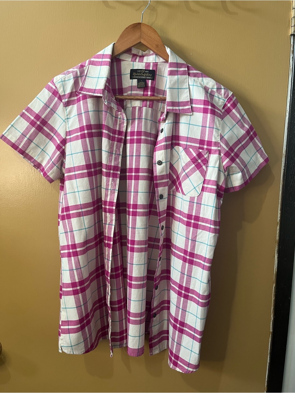 Noble Outfitters Purple Plaid Short-Sleeve Woman’s  Shirt